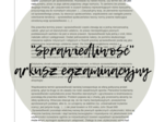 "Sprawiedliwość" arkusz egzaminacyjny