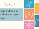Odmienne i nieodmienne części mowy