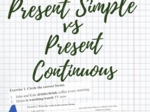 Present Simple vs Present Continuous - test, sprawdzian, karta pracy
