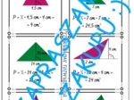 Karta pracy, kartkówka - obliczanie pól trójkątów.