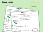 Ułamki zwykłe, powtórzenie w klasie 4, karta pracy z hasłem