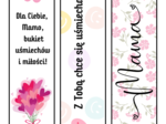 Zakładki na Dzień Matki – 24 gotowe wzory do druku 🌸Piękny i szybki prezent dla mamy od dziecka/dwustronne-miejsce na imię ucznia