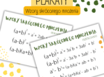 Plakaty (lub wklejka do zeszytu) do druku - WZORY SKRÓCONEGO MNOŻENIA