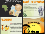 Dzień Afryki- informacje o Afryce, zwierzęta, plakat xxl, kolorowanka, napis