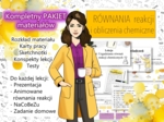 Chemia. Klasa 7. Równania reakcji i obliczenia chemiczne. Kompletny PAKIET materiałów do całego działu dla nauczyciela. Prezentacja. Karta pracy. Gra dydaktyczna. Zadanie. Powtórzenie wiadomości. TEST. Kartkówka.