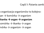 Sprawdzian- organizacja i chemizm życia