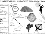 Sketchnotka „Wyznaczanie kierunku północnego przy pomocy przyrody” w power point do edycji, PRZYRODA do klasy 4 – dział I „Poznajemy warsztat przyrodnika”