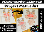 Projekt grupowy lub indywidualny. Układ Współrzędnych (zaznaczanie punktów) – ukryty obrazek renifer. Projekt Math & Art. Boże Narodzenie, Mikołajki.