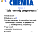 Chemia. Klasa 8. Karta pracy. Sole - metody otrzymywania.