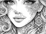 Kolorowanki antystresowe: twarze kobiet (portrety) | 6 stron A4 | mandala, motywy orientalne