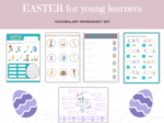 Easter for young learners - zestaw kart pracy dla klas 1-2 na Wielkanoc, słownictwo + dodatkowo części ciała