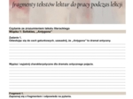 Karty pracy lektury licealne - krytyczne czytanie