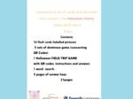 Halloween Gra Trernowa dla dużych i małych +QR Codes, Domino w 3 wersjach (również dla nieczytających), opisane karty obrazkowe na j. angielski i inne wydarzenia jesienne, dobre dla SPE, kody QR