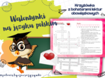 Walentynki na języku polskim. Krzyżówka z bohaterami lektur. Lektury obowiązkowe. Egzamin ósmoklasisty