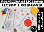 Matematyczne wyzwanie: Kosmiczna Oś Liczbowa. Rachunki pamięciowe, kolejność działań, o ile więcej, o ile mniej, ile razy więcej, ile razy mniej, zaznaczanie punktów na osi liczbowej.