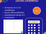 Odejmowanie jednomianów (liczby całkowite) | matematyka, algebra | 26 kolumn