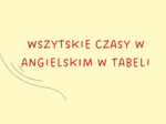 Tabela z czasami / Matura / Must have matura / Matura exam / All tenses / Wszystkie czasy / Notatka