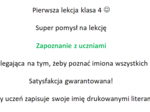 Pierwsza lekcja w 4 klasie- pomysł na kreatywną lekcję.
