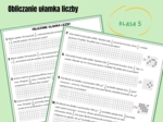 Obliczanie ułamka liczby, czytanie ze zrozumieniem, karta pracy, kodowanie, klasa 5