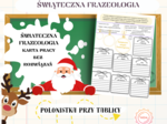 Karta pracy świąteczna frazeologia święta świąteczne frazeologizmy