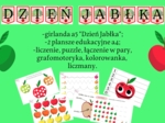 Dzień Jabłka - girlanda, karty pracy, plansze, liczmany