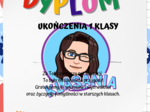 Dyplomy ukończenia oddziału przedszkolnego, klas 1-3 oraz podziękowania.
