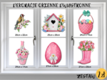 DEKORACJE dwustronne – WIOSNA, WIELKANOC zestaw różowy