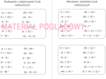 Szybkie karteczki – dodawanie, odejmowanie, mnożenie, dzielenie liczb całkowitych, działania na liczbach wymiernych (karta pracy, kartkówka kl 4, 5, 6, 7, 8)