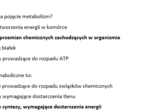 Test- podstawowe zasady metabolizmu