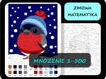Kolorowanka matematyczna, mnożenie 1-500, tabliczka mnożenia, świąteczna matematyka, mnożenie liczb dwucyfrowych 6 GIL