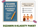 PAKIET E8, EGZAMIN ÓSMOKLASISTY, ANGIELSKI, WYPOWIEDZ PISEMNA , SŁÓWKA