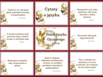 DZIEŃ JĘZYKA OJCZYSTEGO – cytaty – GAZETKA – 21 str. – fiszki – biblioteka - wersja 2