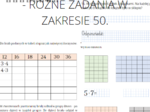 Zadania tabliczka mnożenia w zakresie 50 dla klas 1-3