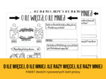 Matematyka. Pakiet rysowanych kart pracy. O ile więcej, o ile mniej. Ile razy więcej, ile razy mniej.