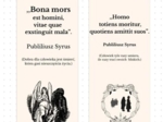 Zakładki z sentencjami o śmierci - w wersji łacińskiej i polskiej.