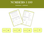 Numbers 1-100 Worksheet - liczby 1-100 po angielsku, karty pracy, ćwiczenia. Dodatkowo gra domino