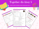 Together Klasa 5 Unit 1 Dodatkowe materiały powtórzeniowe, słownictwo, nazwy przedmiotów szkolnych i pomieszczeń, gramatyka Present Simple, konstrukcja there is there are, czasownik must, komunikacja