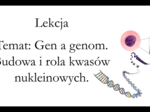 Liceum klasa 3 (podstawa) - Gen a genom - prezentacja