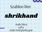 Szablon liter – shrikhand – małe