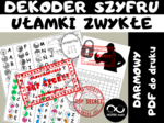 DARMOWY Dekoder szyfru ułamkowego. Generator kodu ułamki zwykłe. Matematyczny sekretny kod, szyfr.