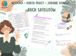 Notatka + karta pracy + zadanie domowe: Ruch satelitów