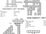 Junior Explorer 4 – Unit 7 – krzyżówki – Dyscypliny sportowe_Sportowcy/Sprzęt i ubrania/Inne słówka