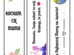 Zakładki na Dzień Matki – 24 gotowe wzory do druku 🌸Piękny i szybki prezent dla mamy od dziecka/dwustronne-miejsce na imię ucznia