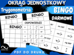 OKRĄG JEDNOSTKOWY - BINGO. Trygonometria na wesoło. Gra matematyczna