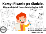 Pisanie po śladzie - Litery od A do Z i cyfry od 0 do 9. W sumie 82 karty