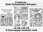Kolorowanka XXL na Światowy Dzień Świadomości Autyzmu – 3 plakaty 42x59 cm (4xA4)