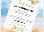 List gratulacyjny (jasny) - gratulacje, koniec roku szkolnego - chłopiec/dziewczynka