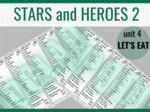 Stars and Heroes 2 unit 4 LET'S EAT– zakładki do książki