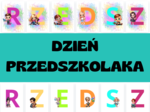 Dzień przedszkolaka girlandy i napisy