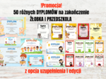 !Promocja! 50 różnych DYPLOMÓW na zakończenie ŻŁOBKA I PRZEDSZKOLA - z opcją EDYCJI